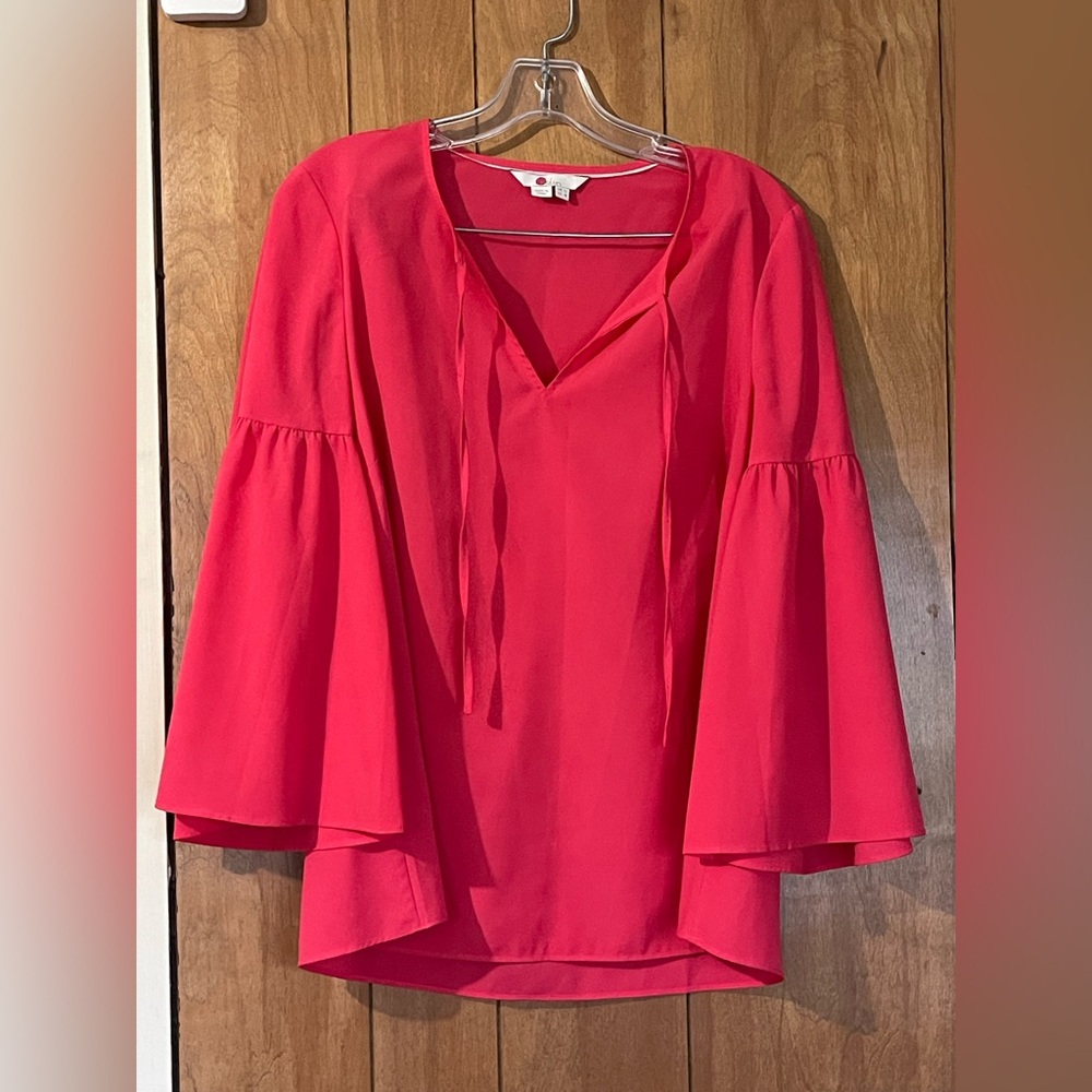BODEN Salmon bell sleeve top festival size 8 Beautiful Flowy Blouse BODEN BOHO